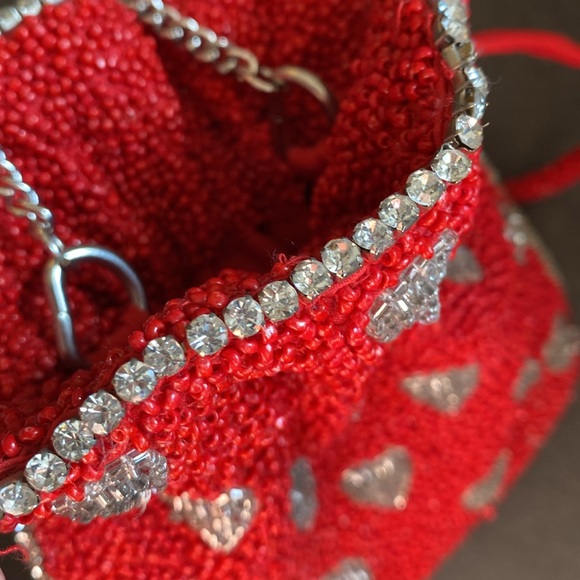 Zara mini beaded hearts bucket bag rare - Picture 8 of 9